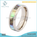 Modeschmuck Titan Ring mit Abalone Shell Inlay